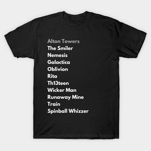 Alton Towers Ride Collection T-Shirt by Ckrispy